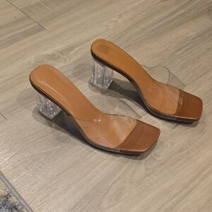 Transparent Block Heel Sandals